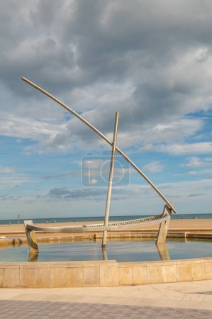 Photo for Valencia, Spain : 2022 November 14 : Sculpture of the Nau de L aigua on the Paseo de Playa de las Arena in the city of Valencia in 2022. - Royalty Free Image