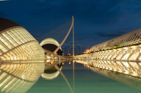 Valencia, Spain - November 2022: Hemispheric building in the sciencies and arts city in Valencia Spain. Modern and futuristic architecture on Valencia.