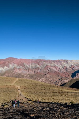 Serrania de Hornocal, the hill of the fourteen colors in the Quebrada de Humahuaca, Jujuy, Argentina.