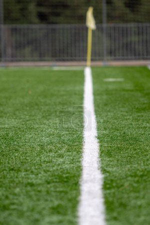 Photo for Football (Soccer) pitch and a cloudy sky. Green field. - Royalty Free Image