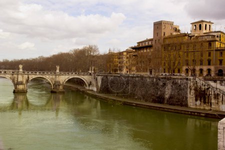 bridge over the river in Rome ,Italy