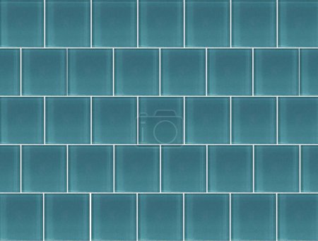 Photo for Blue ceramic tile background. Old vintage ceramic tiles in green to decorate the kitchen or bathroom . High quality photo - Royalty Free Image