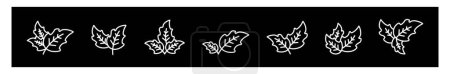 Illustration for Leaf icons set, leaf ecology nature element vector isolated on black background vector Illustration - Royalty Free Image