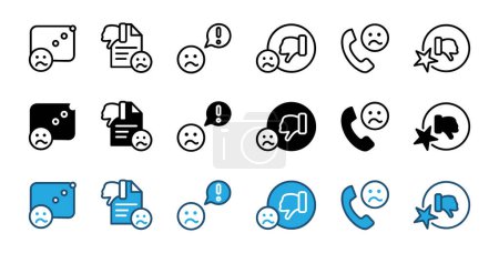 Ilustración de Iconos de queja por servicio al cliente y soporte de comunicación - Imagen libre de derechos