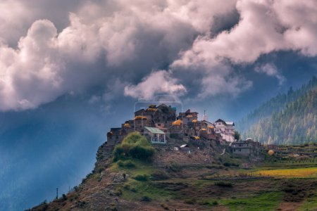 Photo for Lahaul and Spiti, Himachal Pradesh, India - 12 September 2021 : Triloknath village in Himalayas famous for Triloknath Temple. - Royalty Free Image