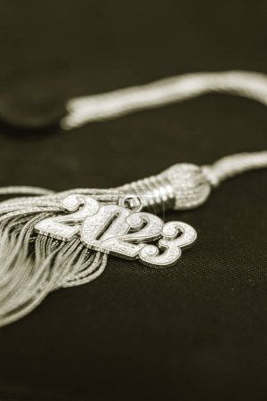 Photo for A 2023 graduation tassel on black - Royalty Free Image