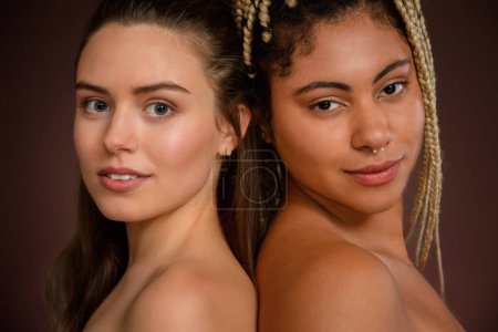 Foto de Portrait of two young friends, beauty routine and skin care concept. - Imagen libre de derechos