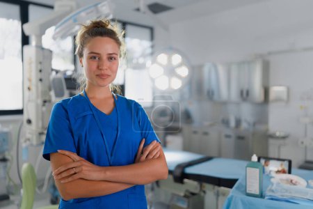 Photo for Portrait of young nurse in a surgical department. - Royalty Free Image