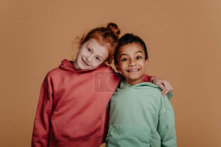 Photo for Boy with his friend posing during a studio shoot. - Royalty Free Image