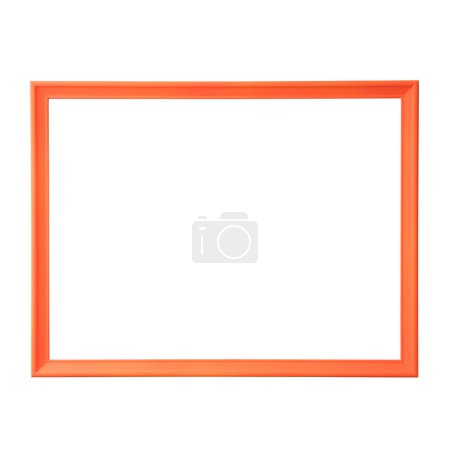 Foto de Marco de imagen en blanco naranja, marco de imagen horizontal realista. Marco de imagen blanco vacío, plantilla de maqueta aislada en el fondo blanco. - Imagen libre de derechos