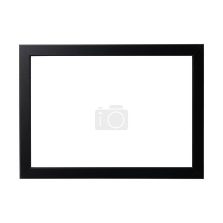 Photo for Black blank picture frame, realistic horizontal picture frame. Empty white picture frame, mockup template isolated on the white background. - Royalty Free Image