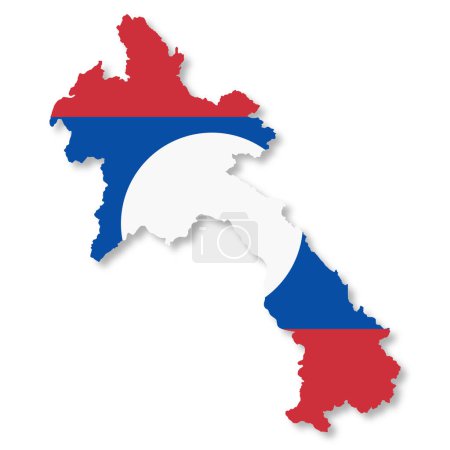 Photo for A Laos flag map on white background with clipping path 3d illustration - Royalty Free Image
