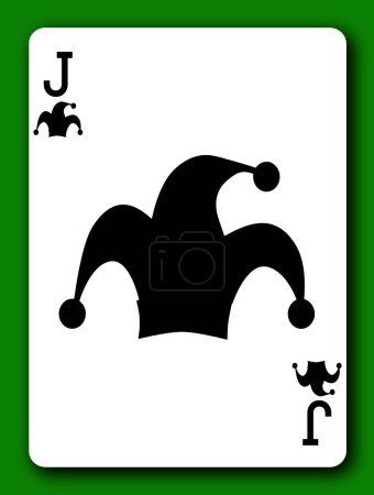 A Black Joker playing card with clipping path to remove background and shadow 3d illustration