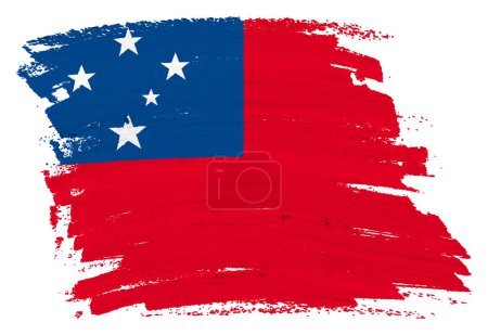 Photo for A Western Samoa flag background paint splash brushstroke 3d illustration with clipping path - Royalty Free Image