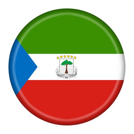 Photo for An Equatorial Guinea flag button 3d illustration with clipping path - Royalty Free Image