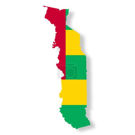 Photo for A Togo flag map on white background with clipping path 3d illustration - Royalty Free Image