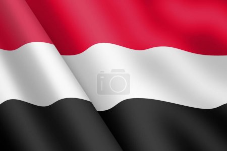 Téléchargez les photos : Un drapeau du Yémen 3d illustration ondulation du vent - en image libre de droit