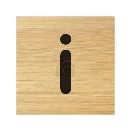 A lower case i wood block on white with clipping path