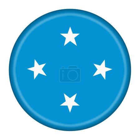 A Micronesia bandera botón 3d ilustración con ruta de recorte