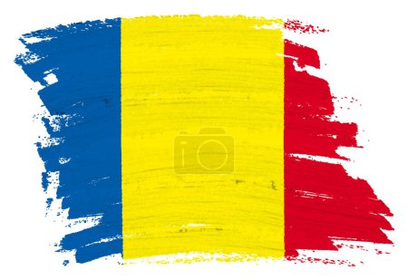 Eine rumänische Flagge Hintergrund Farbspritzer Pinselstrich 3D-Illustration mit Clipping-Pfad