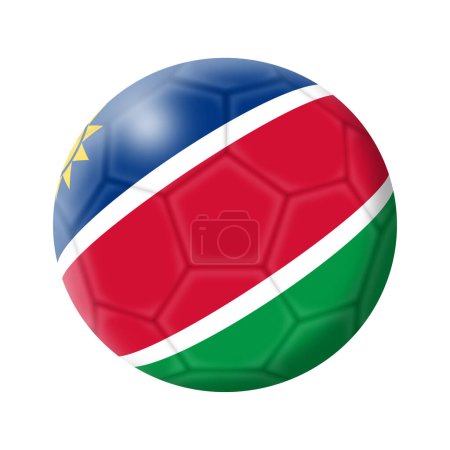 Ein Namibia Fußball 3D-Illustration isoliert auf weiß mit Clipping-Pfad