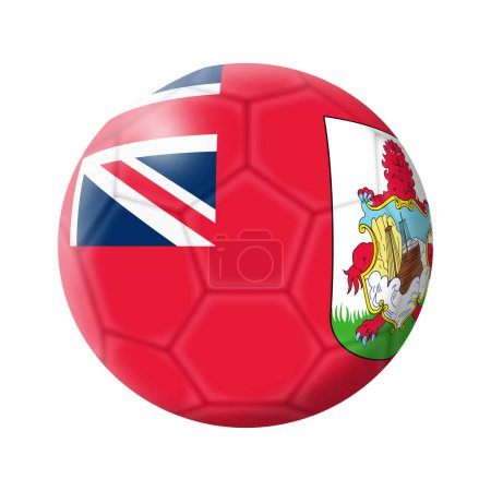 Una ilustración de fútbol Bermuda pelota de fútbol aislado en blanco con recorte camino