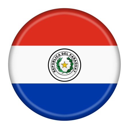 Eine Paraguay-Flagge Taste 3D-Illustration mit Clipping-Pfad