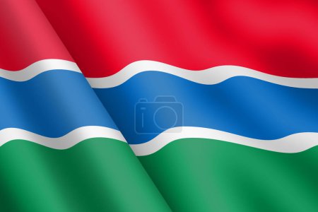 Ein Gambia schwenkt Flagge Illustration Wind Wellen