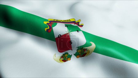 Photo for 3D Illustration of a waving Ecuador city flag of Quevedo - Royalty Free Image
