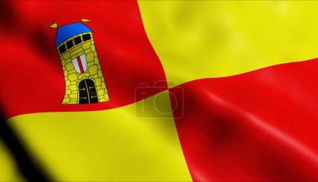 Photo for 3D Illustration of a waving Czech city flag of Budisov - Royalty Free Image