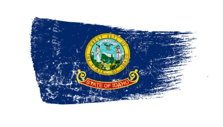 Téléchargez les photos : Course de brosse grunge avec drapeau de l'Idaho - en image libre de droit