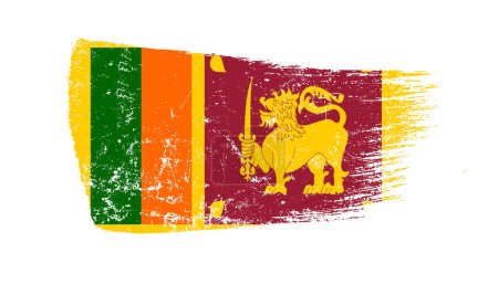 Grunge Pinselstrich mit Sri-Lanka-Flagge