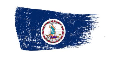 Grunge Pinselstrich mit Virginia Flagge