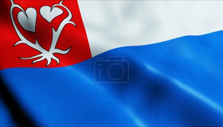 Foto de Ilustración 3D Bandera checa de Nove Mesto nad Metuji - Imagen libre de derechos