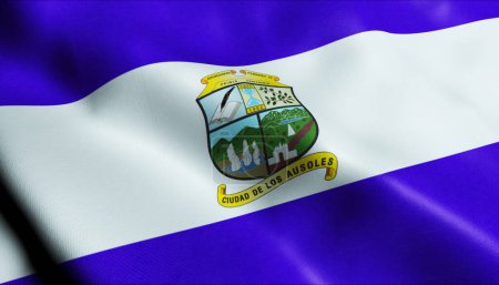 Photo for 3D Illustration of a waving El Salvador city flag of Ahuachapan - Royalty Free Image