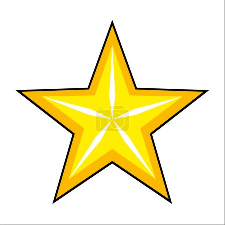 Ilustración de Ilustración vectorial de pegatina estrella para diseño, embalaje, postales, clasificaciones - Imagen libre de derechos