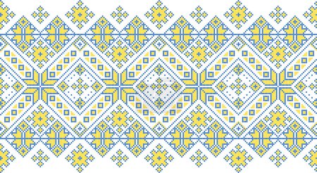 Ilustración vectorial de ornamento ucraniano en estilo étnico, identidad, vyshyvanka, bordado para ropa de impresión, sitios web, pancartas. Antecedentes Diseño geométrico, borde, espacio de copia, marco