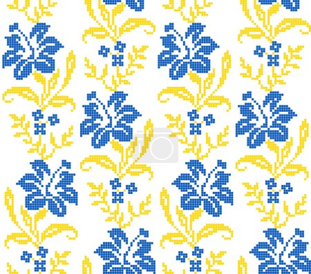 Patrón sin costuras de ornamento floral ucraniano en estilo étnico, identidad, vyshyvanka, bordado para ropa de impresión, sitios web, pancartas, póster. Fondo de ilustración vectorial