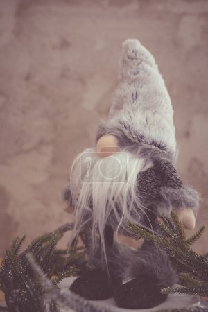 Photo for Santa claus in fur coat and with a beard. santa claus with a beard. christmas and happy new year. winter background, christmas tree, - Royalty Free Image