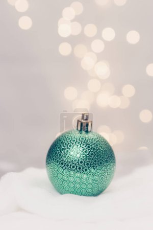 Photo for Green and silver christmas ball - Royalty Free Image