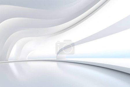 Foto de Espacioso espacio en blanco minimalista de pantalla ancha como fondo o banner con columnas - Imagen libre de derechos