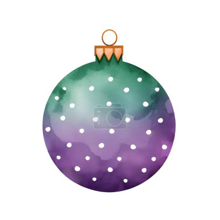 Photo for Watercolor illustration of christmas ball isolated - Royalty Free Image