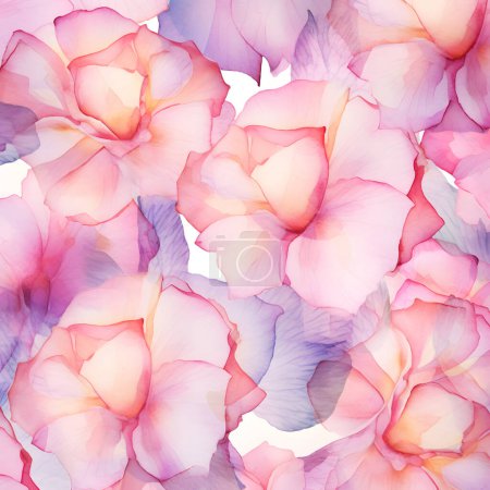 Foto de Patrón de rosas delicadas florecientes de verano, flores de acuarela florecientes fondo festivo - Imagen libre de derechos
