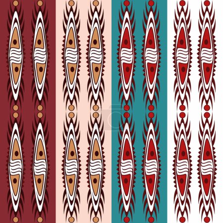 Ilustración de Ilustración vectorial de una tendencia papú indonesia patrón batik étnico adecuado para su uso en impresiones de fábrica textil - Imagen libre de derechos