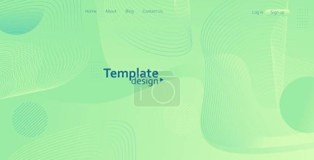 Illustration for Landing page. wave pastel green colored website background template. Modern design, Template for website, or app. trendy background - Royalty Free Image