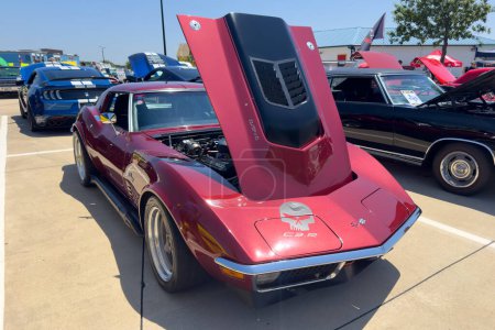 Photo for Little Elm, Texas - June 11, 2023: Exhibition of classic cars Chevrolet Corvette Mako Shark. - Royalty Free Image