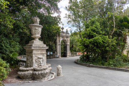 Photo for Miami, Florida - August 25th, 2023: Vizcaya Museum and Gardens territory - elements of outside sculptures and buildings. - Royalty Free Image
