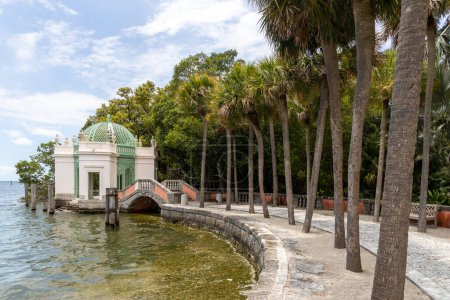Photo for Miami, Florida - August 25th, 2023: View of the Villa Vizcaya Museum and Gardens, the former estate of James Deering located in Coconut Grove on Biscayne Bay in Miami, Florida. - Royalty Free Image