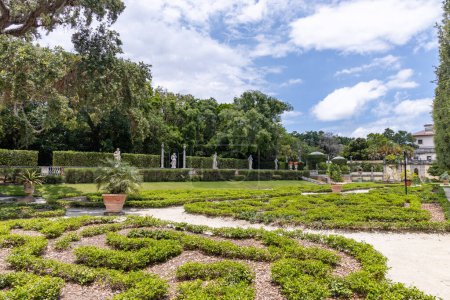 Photo for Miami, Florida - August 25th, 2023: The Vizcaya Museum and Gardens, the former villa and estate of businessman James Deering, on Biscayne Bay in Coconut Grove, Miami, Florida - Royalty Free Image