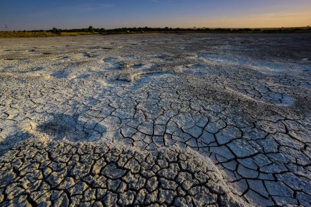 Téléchargez les photos : Sol sec brisé dans une lagune de Pampas, province de La Pampa, Patagonie, Argentine. - en image libre de droit